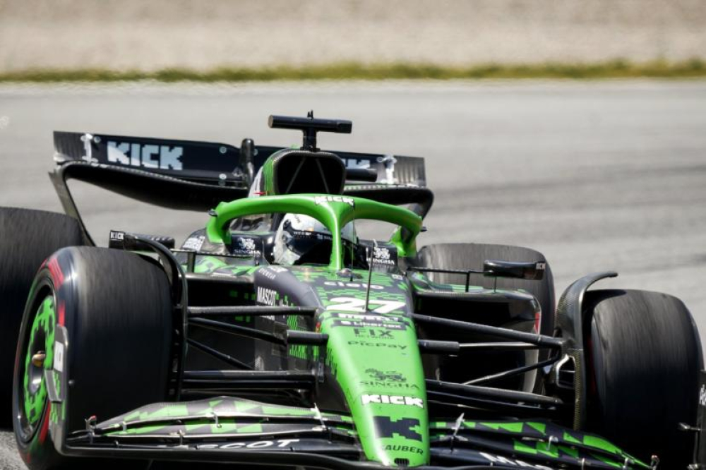 5e à l'arrivée du Grand Prix d'Espagne, Nico Hülkenberg (Sauber) affiche sa joie  : «  Un grand résultat pour nous  »