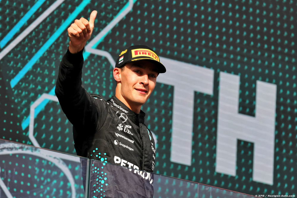 Russell, sur le podium en Hongrie, s'en prend à Leclerc, le Monégasque lui répond