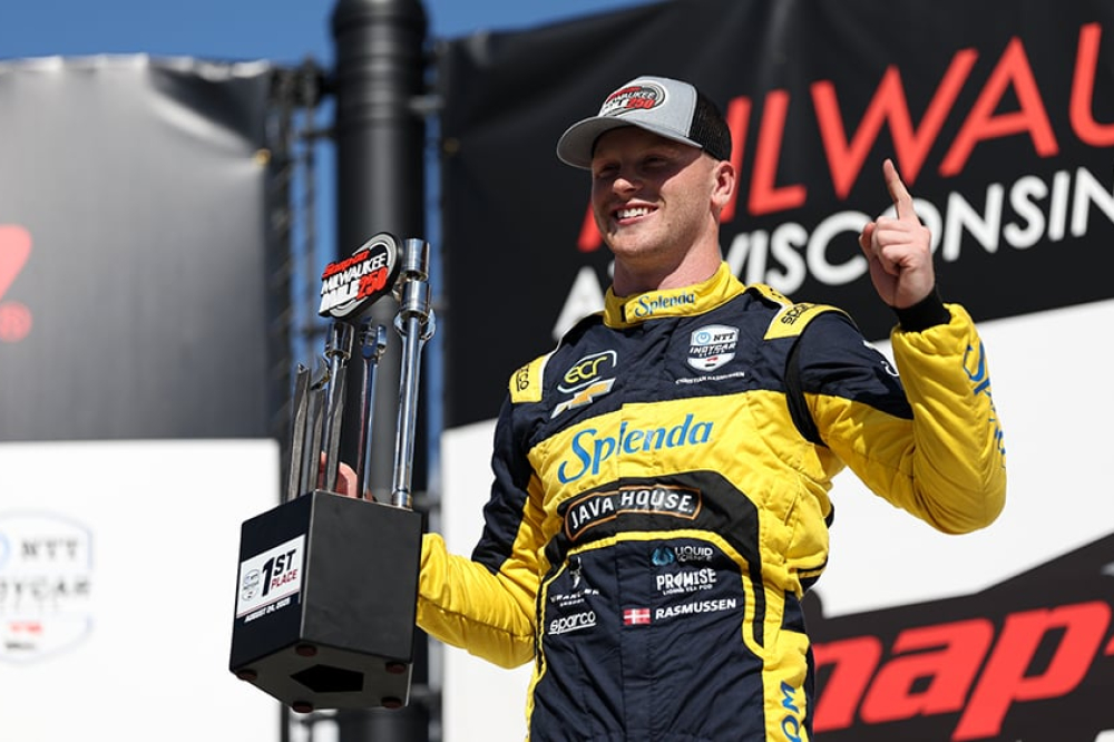 Christian Rasmussen (ECR) souffle la victoire à Alex Palou (Ganassi) à Milwaukee