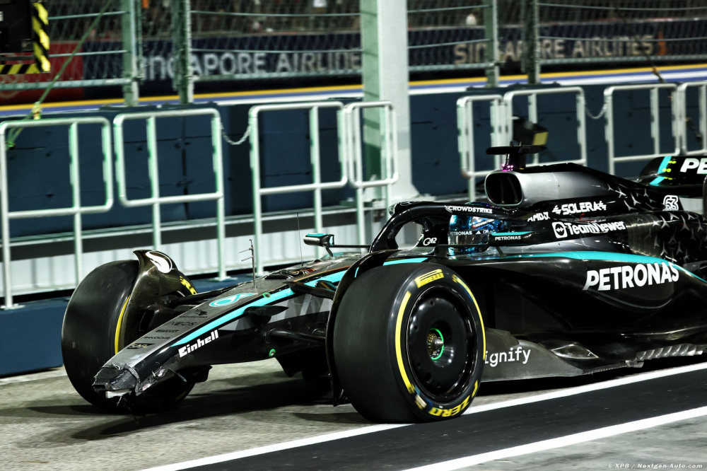 18e et 20e : Mercedes F1 conclut un vendredi très brouillon à Singapour