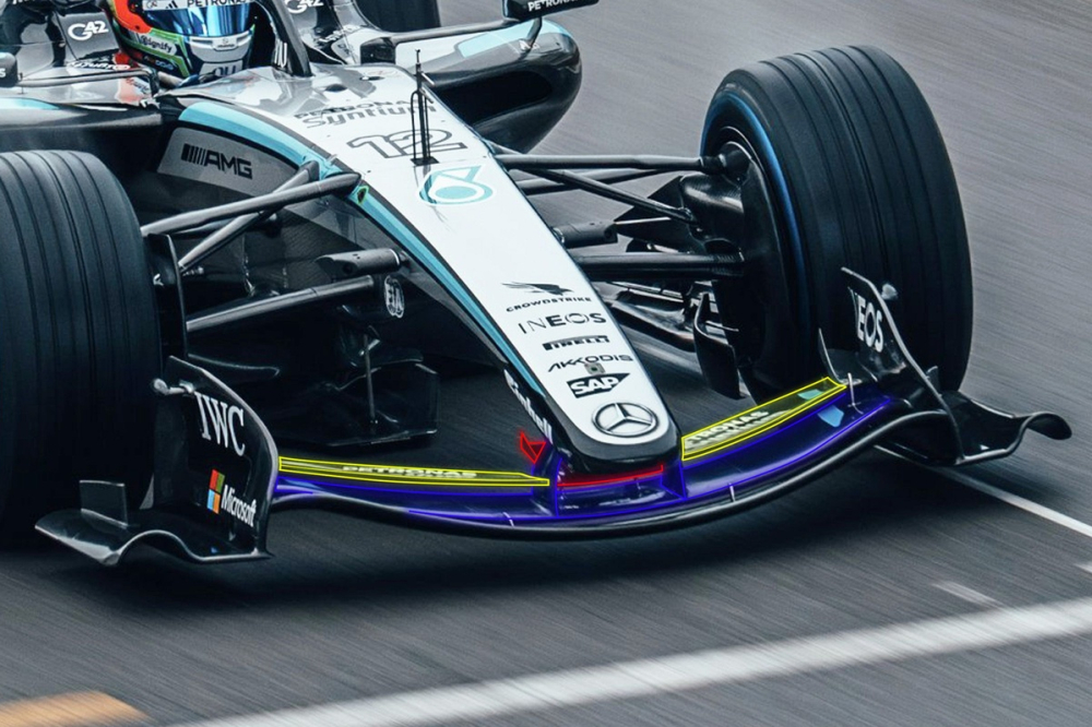 Pourquoi l'aileron avant de Mercedes est unique