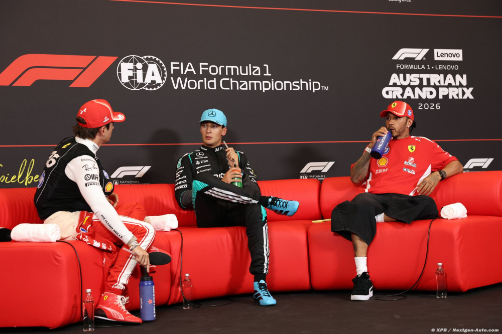 Deux Ferrari contre une Mercedes : Russell se méfie, Leclerc et Hamilton vont s'allier