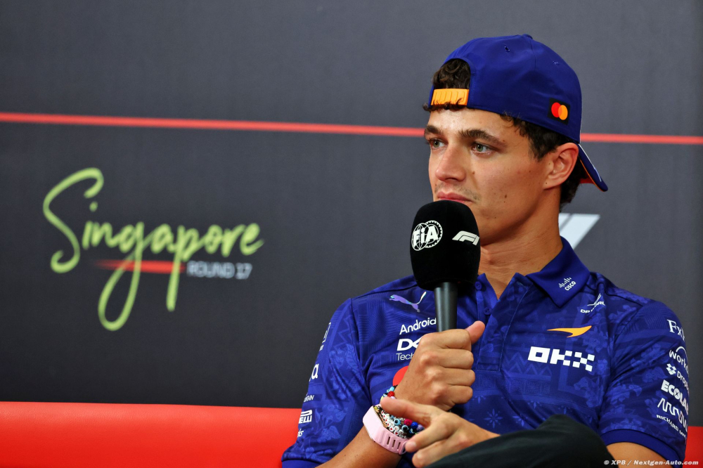 Norris se méfie d'un probable Sprint F1 sous la pluie à Singapour