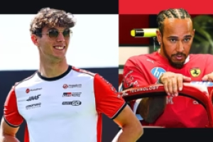 Photo Bearman pousse Hamilton vers la sortie chez Ferrari
