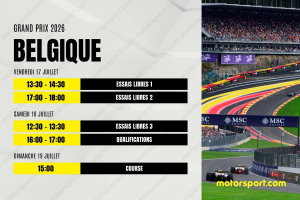 Photo Le programme du GP de Belgique F1 2026 : dates, horaires et infos