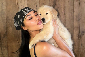 Photo Kim Kardashian dévoile Halo, le nouveau chien de Lewis Hamilton