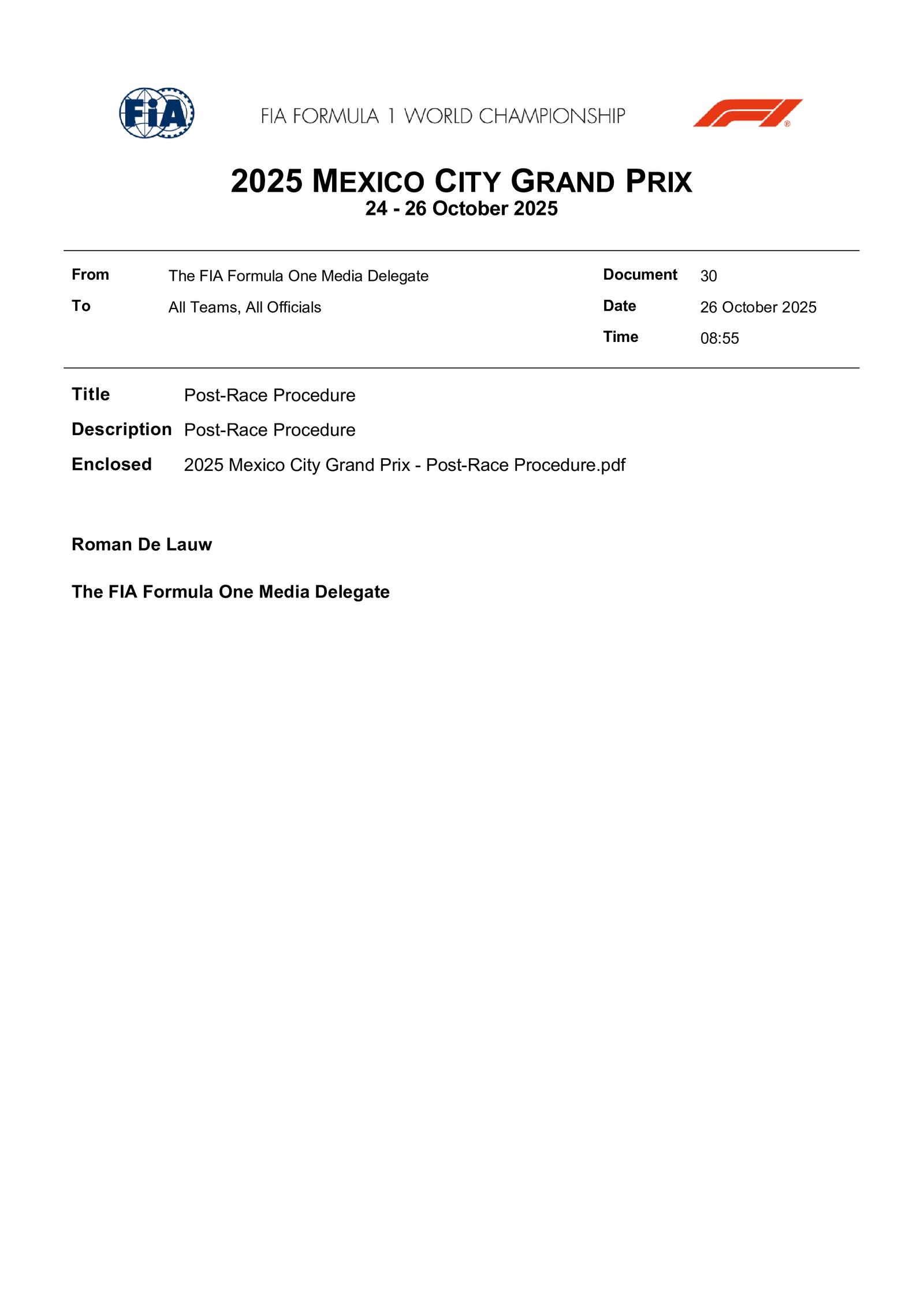 Communiqués FIA