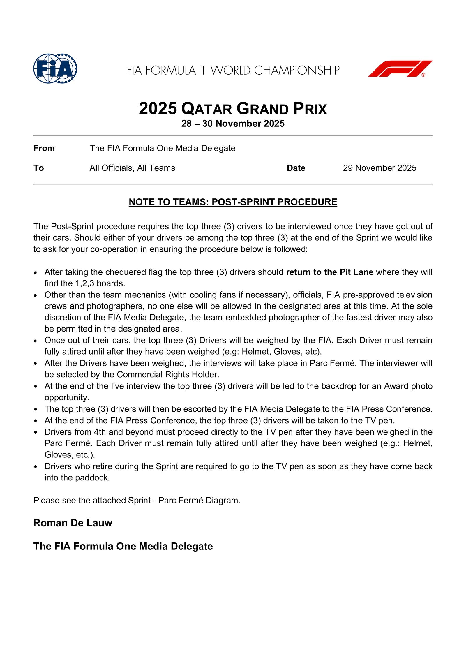 Communiqués FIA