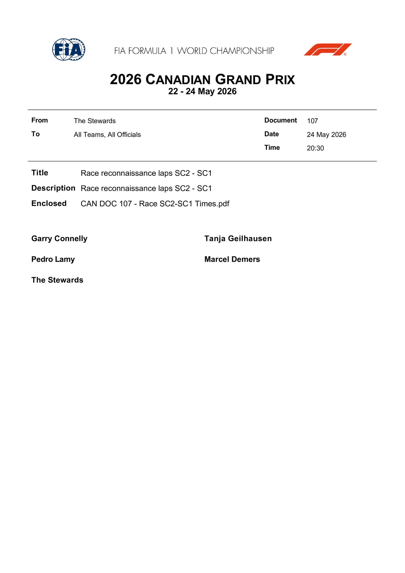 Communiqués FIA